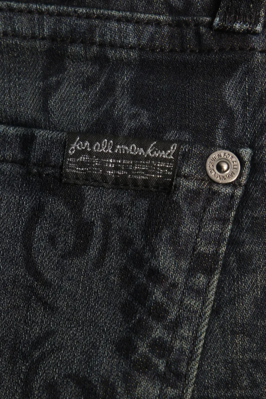 7 for all mankind - Used Look Skinny-Jeans mit Print - W25