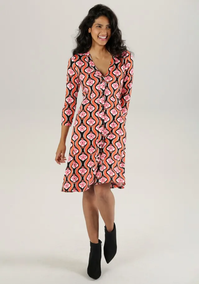 Aniston SELECTED Jerseykleid, mit Knopfleiste - NEUE KOLLEKTION