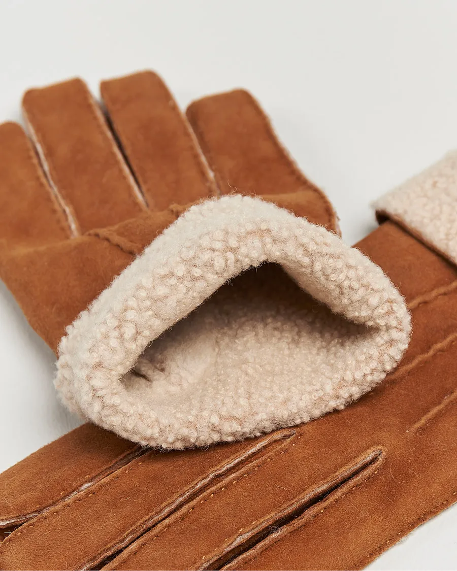 Bernard Lambskin Suede Glove Cognac