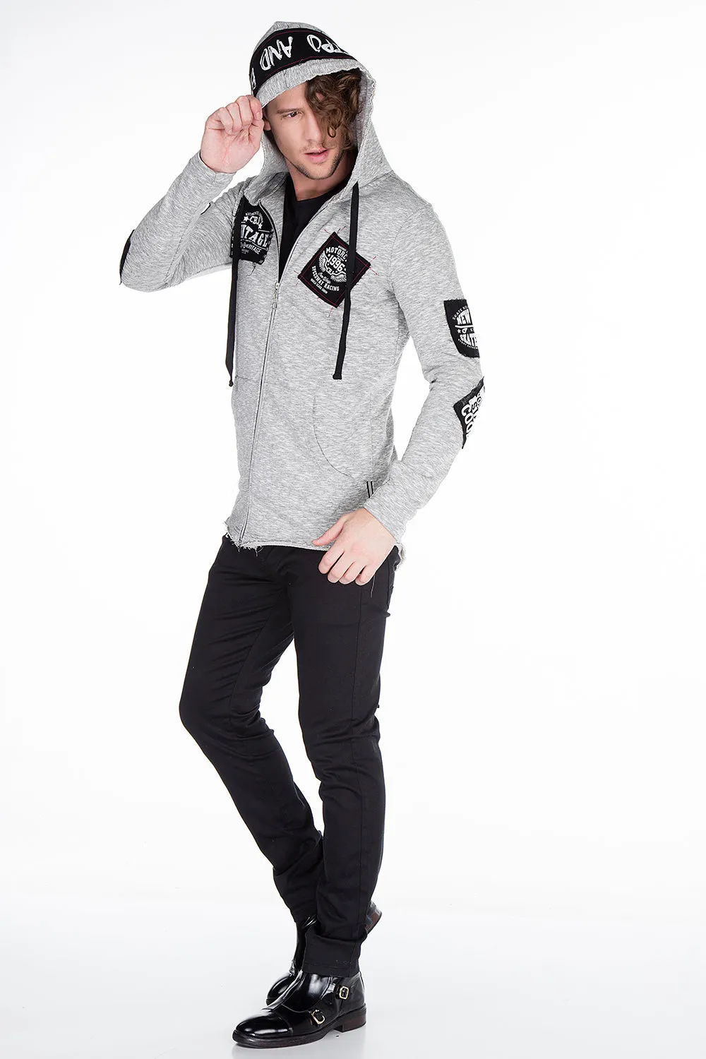 CL240 Herren Sweatjacke mit coolen Stickereien