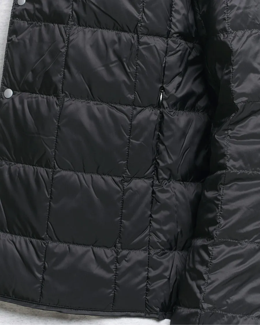 Crew Neck Button Down Jacket Black