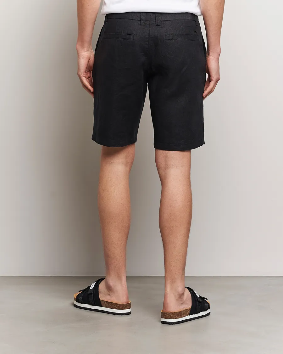 Crown Linen Shorts Black