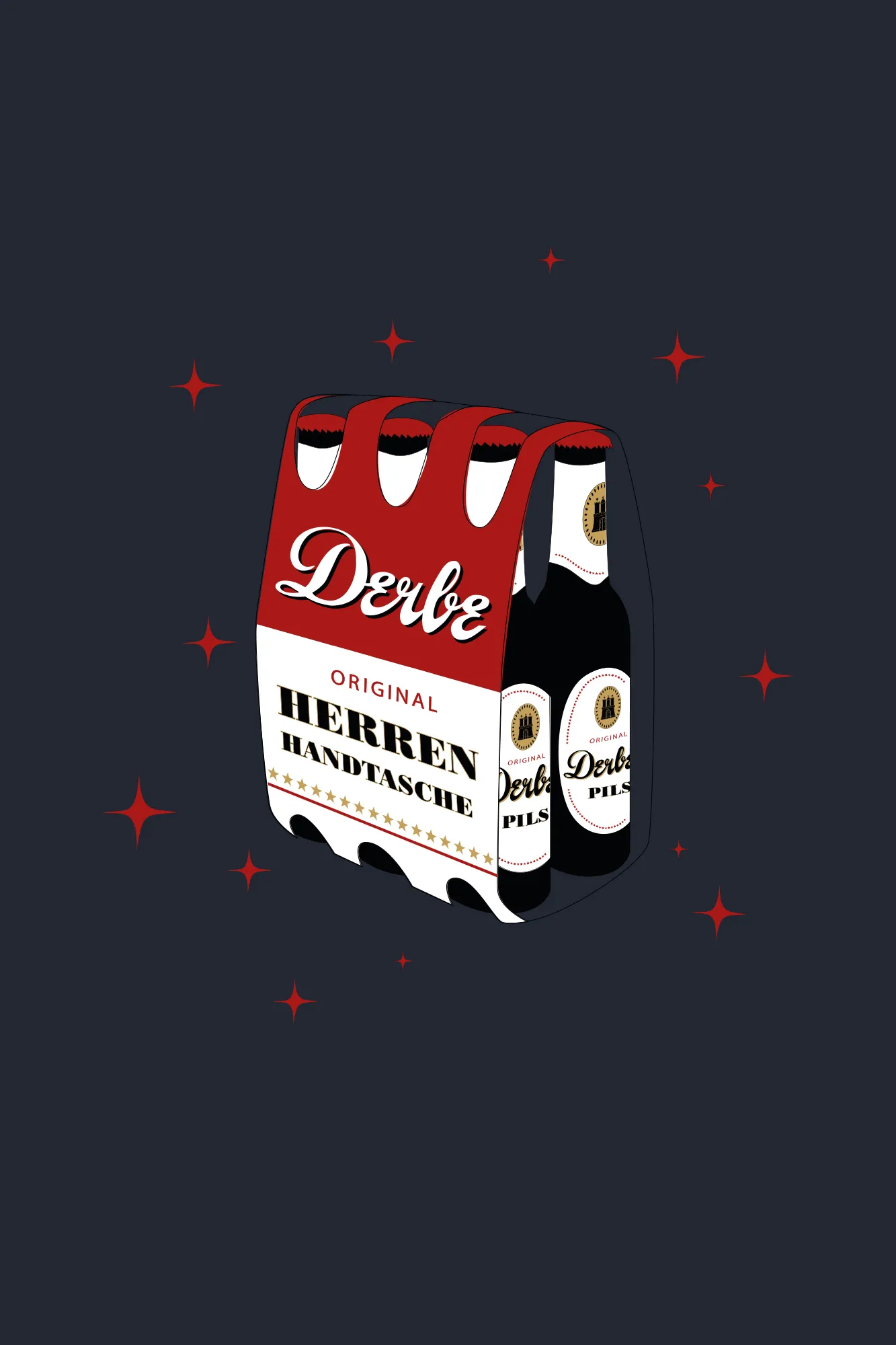 Derbe T-Shirt Herrenhandtasche Dunkelblau