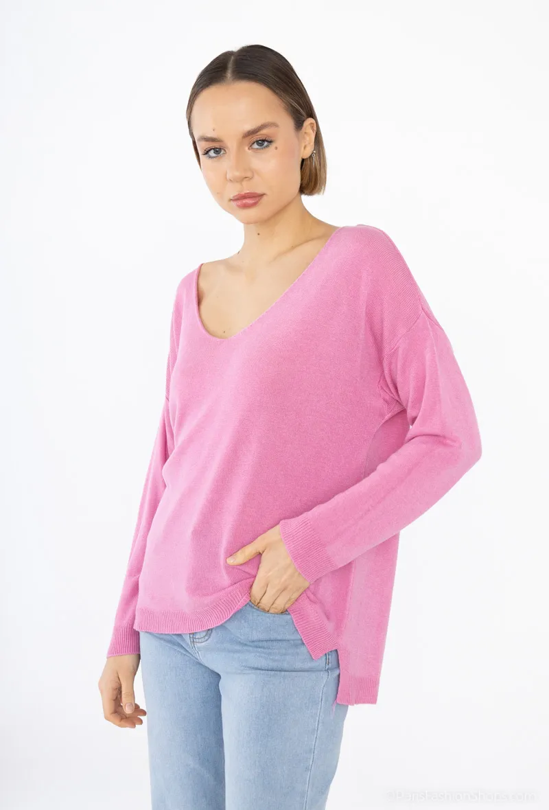 Dünner schlichter Langarmpullover #2902
