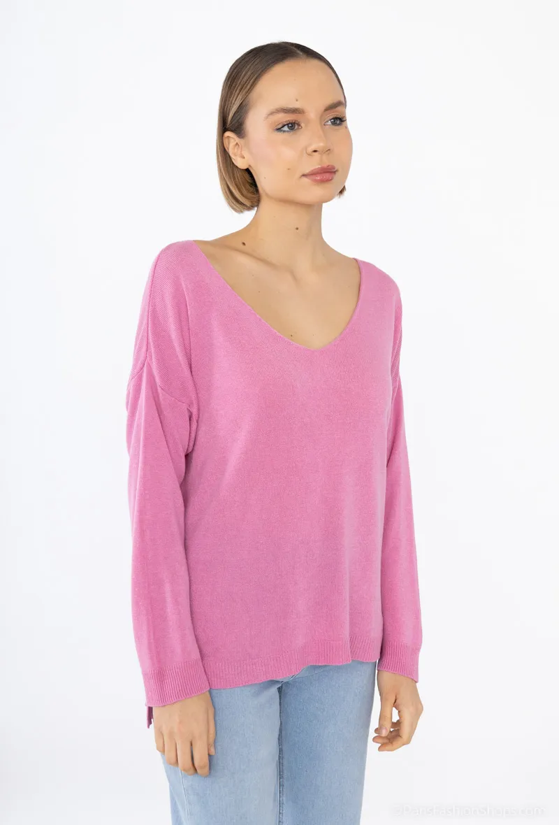 Dünner schlichter Langarmpullover #2902