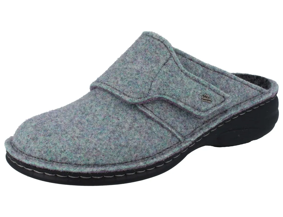 FINN COMFORT Goms Damen Hausschuhe Clog opal grün Filz
