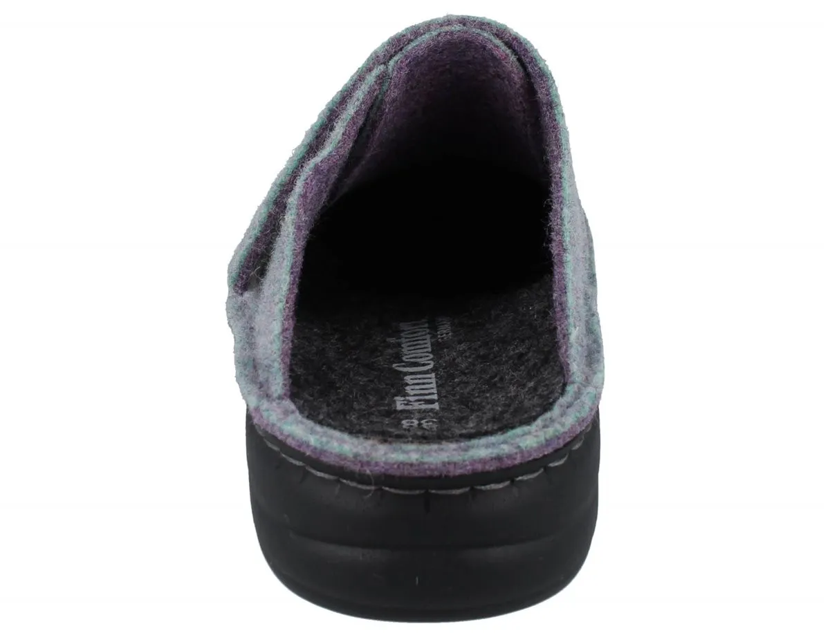 FINN COMFORT Goms Damen Hausschuhe Clog opal grün Filz