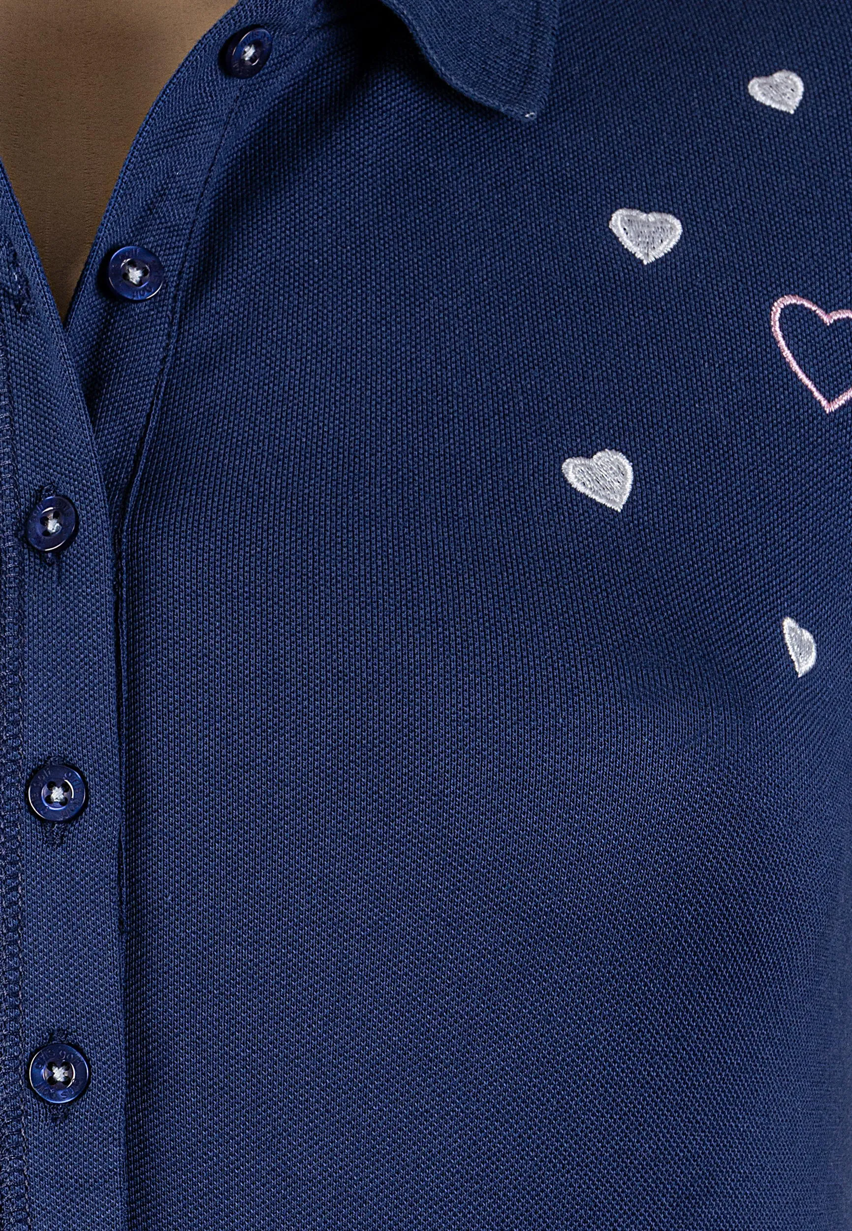 Girls Golf Blue Weekend Polo, navy