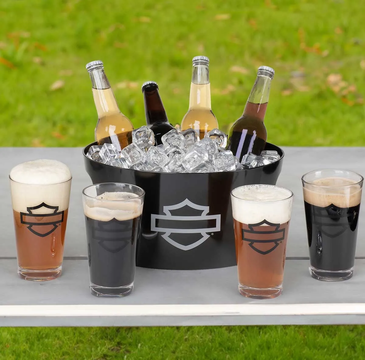 Harley-Davidson Party Kübel Set Open Bar & Shield