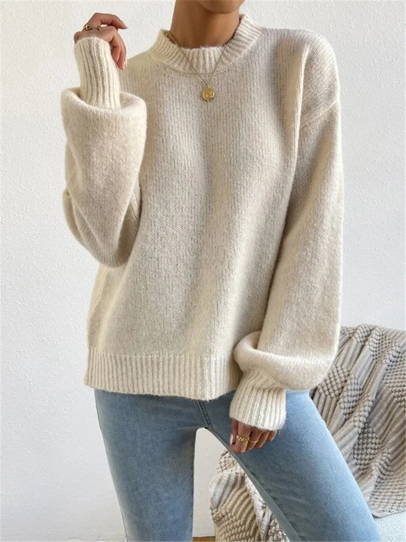 Heidi-Mode | Damen Langarmpullover mit Stehkragen