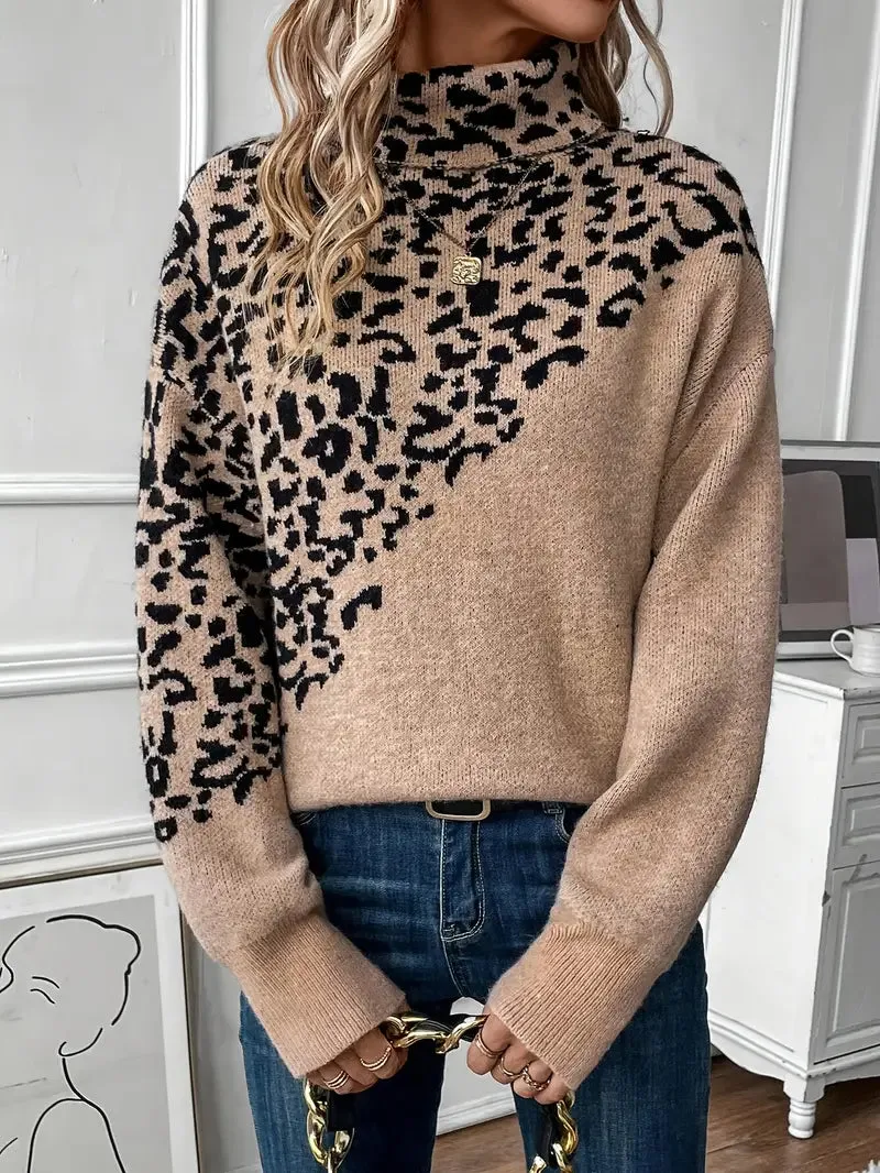 Heidi-Mode | Gestrickter Leopardenmuster Pullover