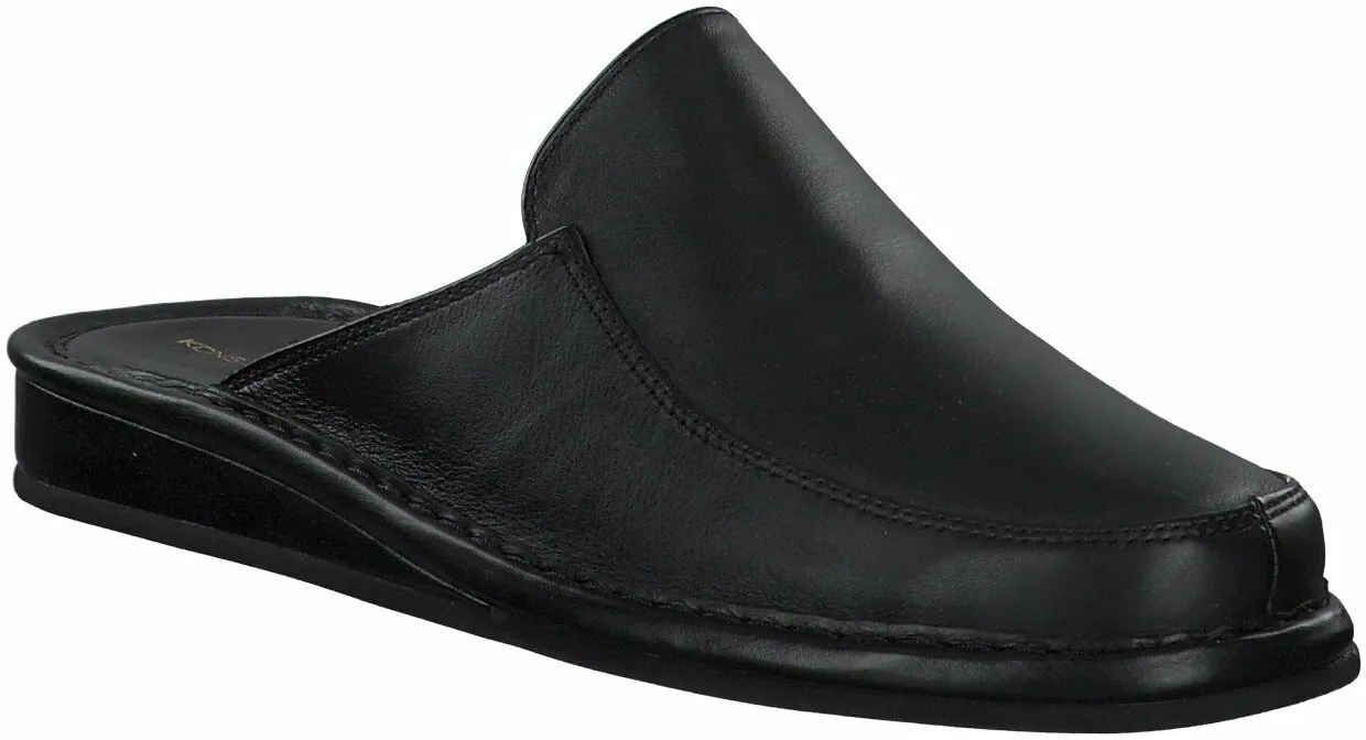 Herren-Hausschuhe aus Leder 440001476869 (Schwarz)