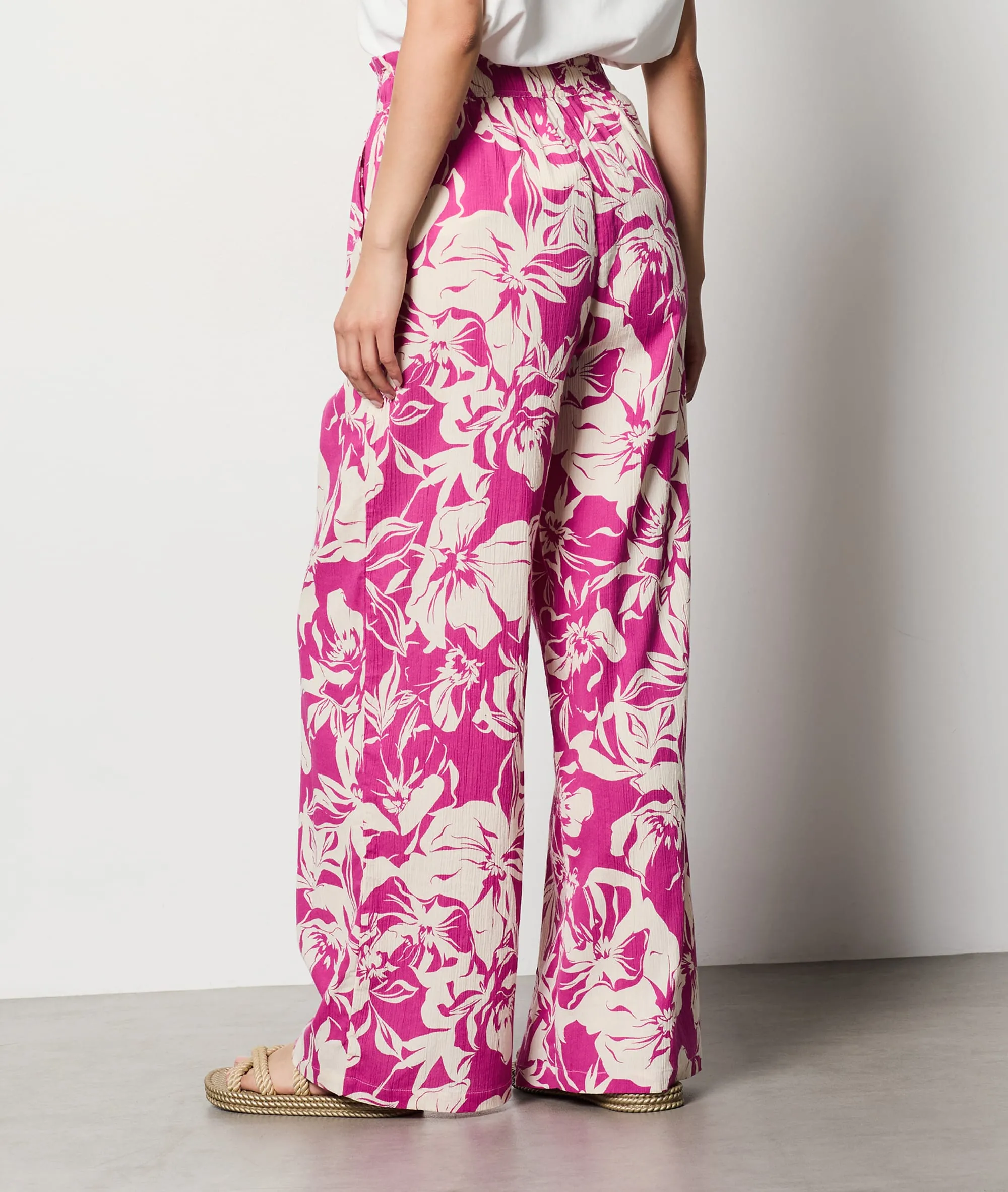 Hose mit weitem Schnitt und Muster COTON