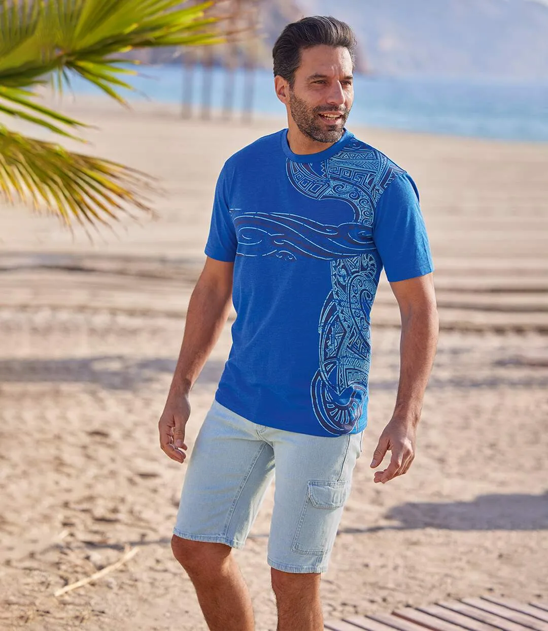 Jeans-Bermuda im Cargo-Stil