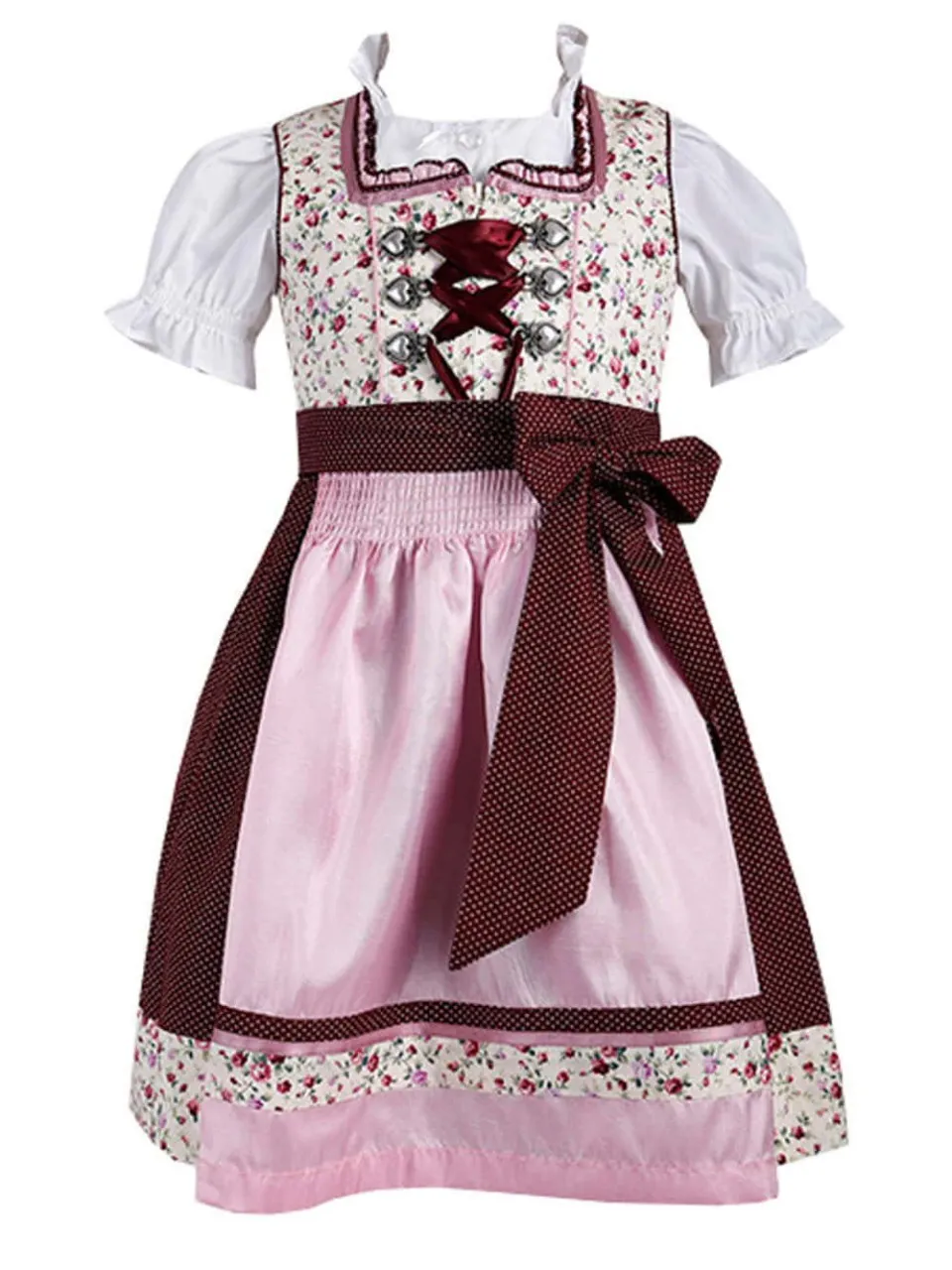 Kinderdirndl Blümchen rosa rot beige floral