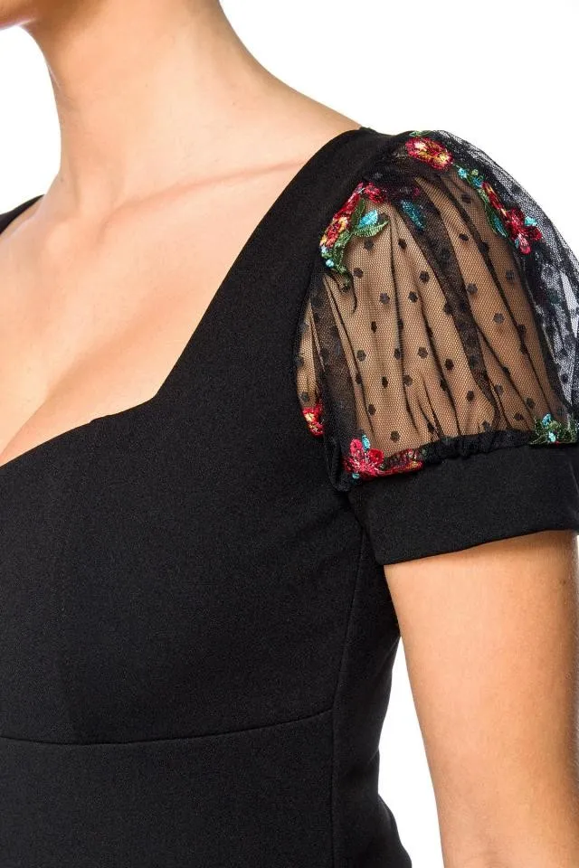 Kleid mit Puffärmeln Blumenmuster