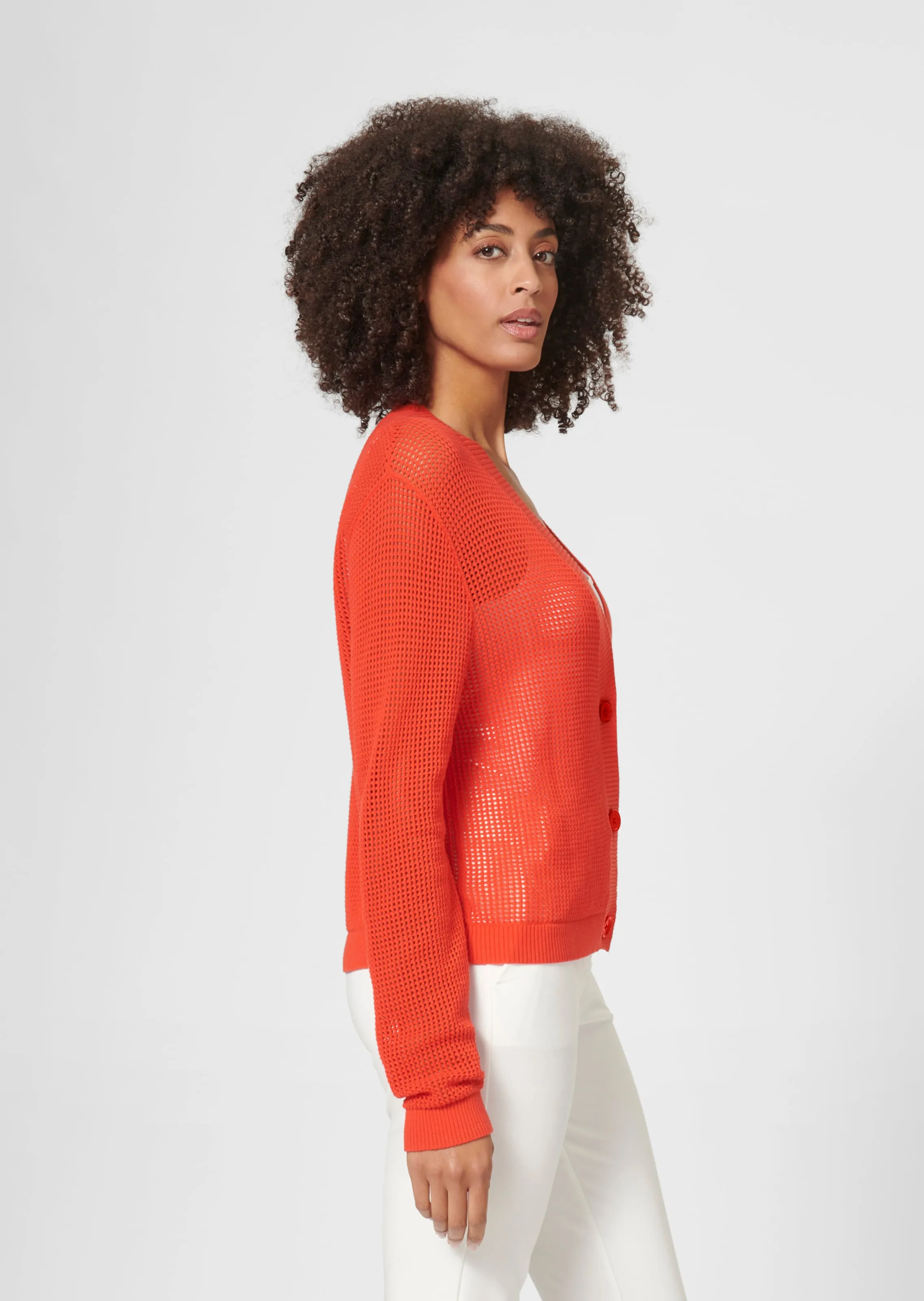 Kurze Ajour-Strickjacke