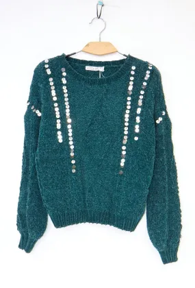 Langarmpullover mit Strasssteinen