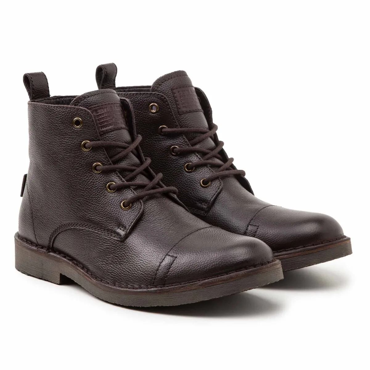 LEVI'S Herren Stiefel - Track, Stiefeletten, Boots, Leder, Logo, Schnürung, einfarbig