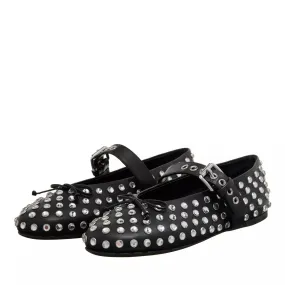   Miu Miu  Woman Leather Ballerinas  Black  Ballerina 