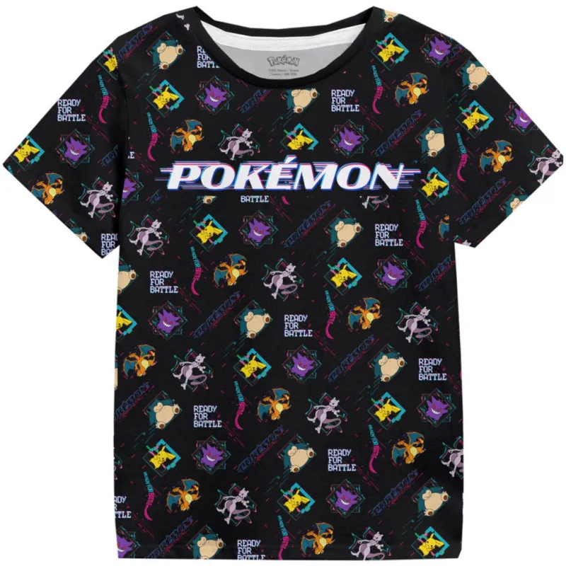 Nintendo Pokemon Distortion Schwarzes Kinder T-Shirt