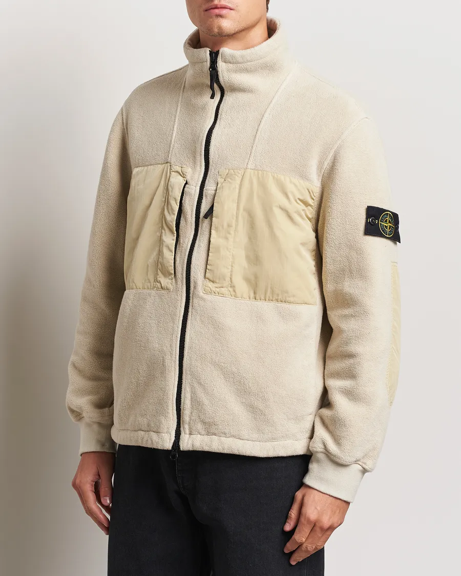 Nylon Cotton Fleece Jacket Plaster