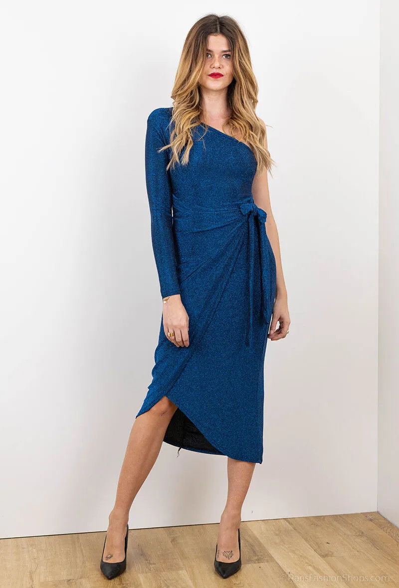 One-Shoulder-Kleid mit Pailletten