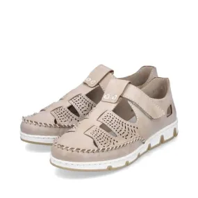 Rieker Slipper Leder beige S14 49958-61