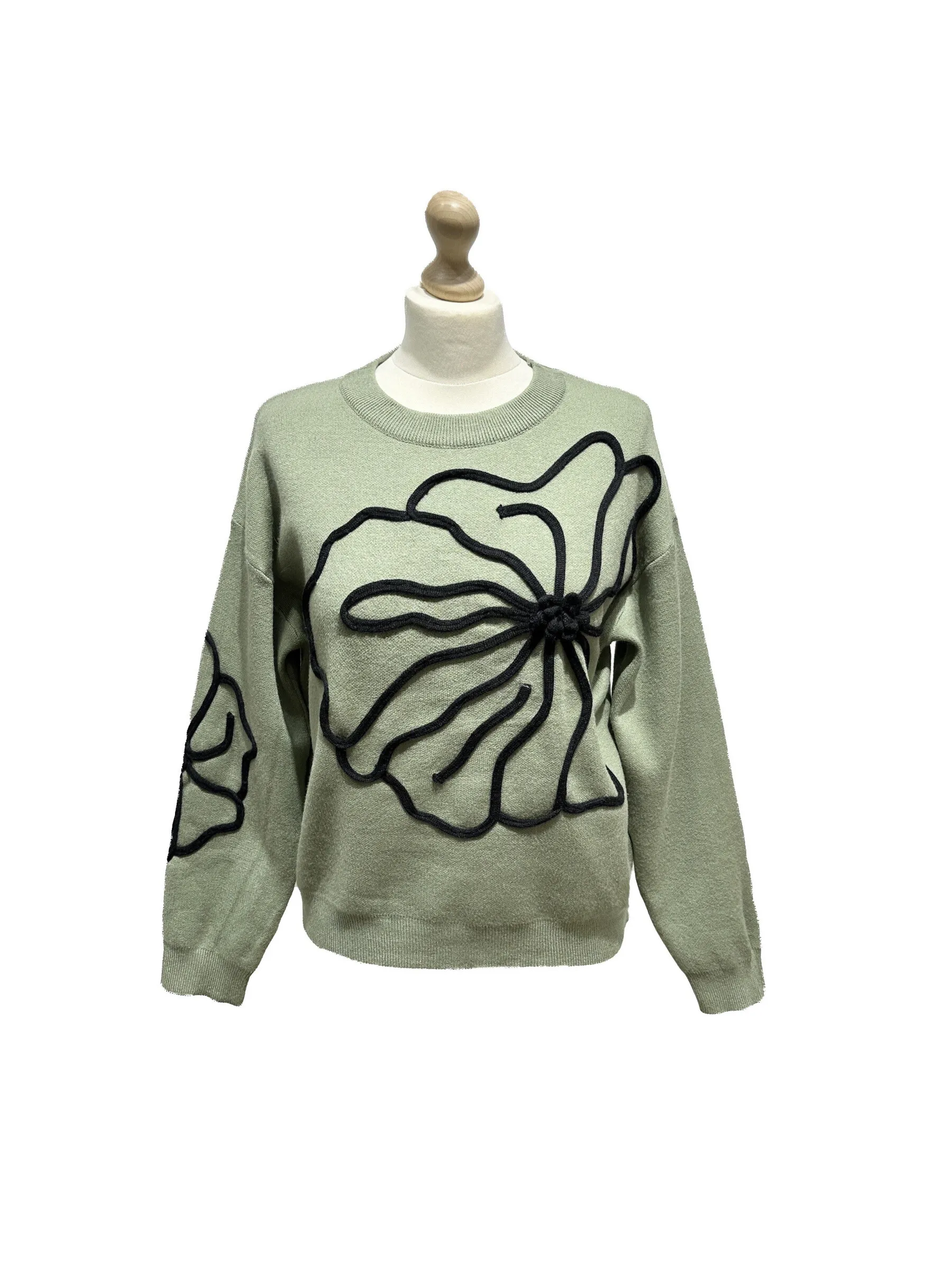 SAFIA Langarmpullover mit Blumenmuster
