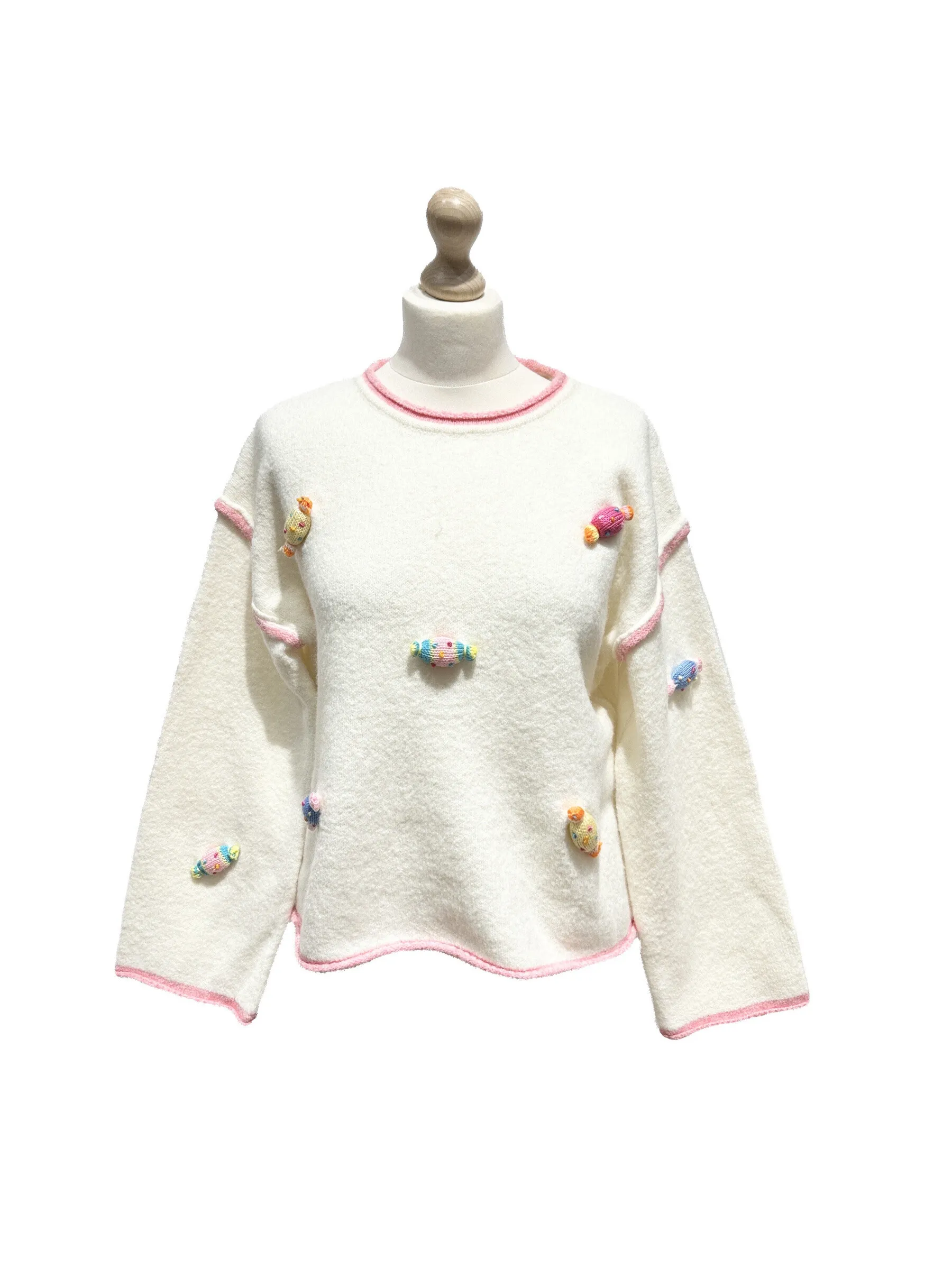 Tatiana Langarmpullover mit 3D-Süßigkeiten