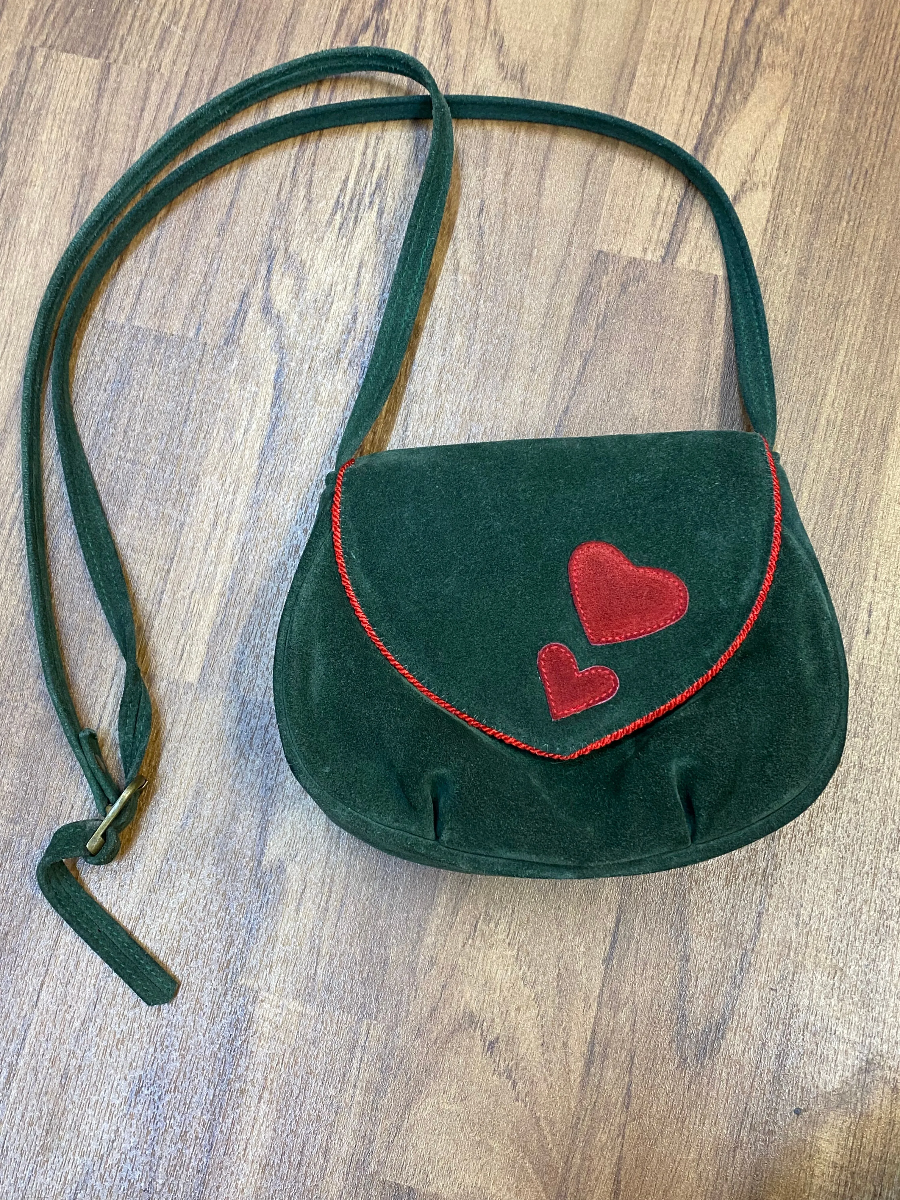 Vintage Dirndltasche Trachten Handtasche dunkelgrün